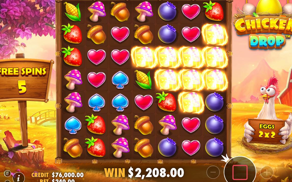 Free Spins round running on the 7x7 grid