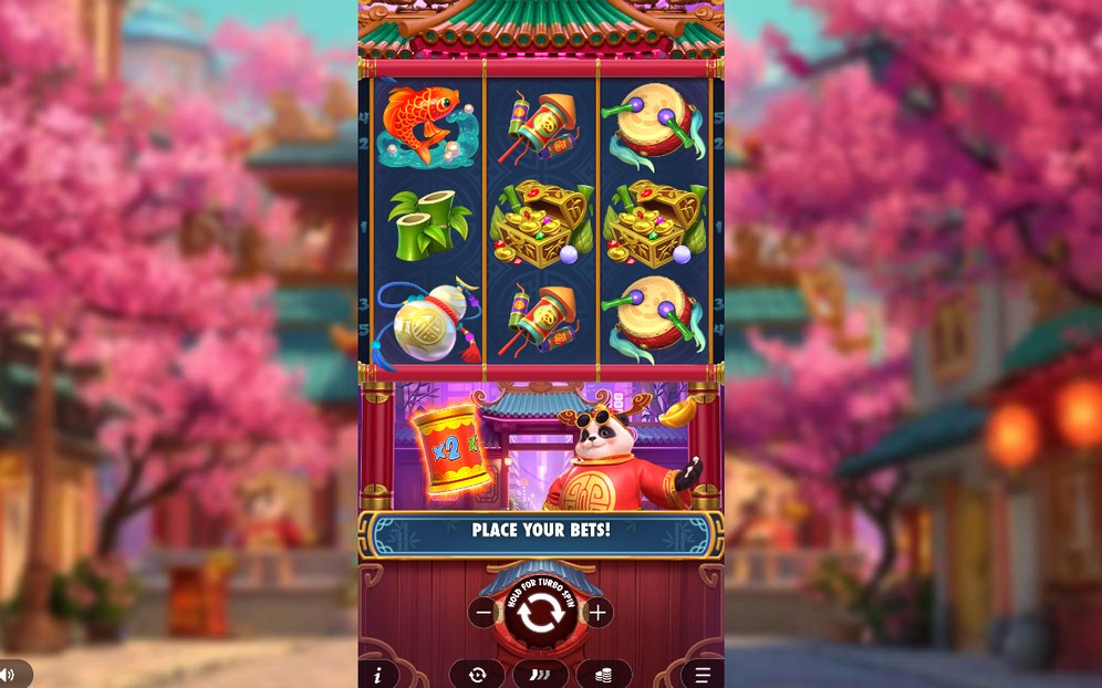 Base game grid with five fixed paylines left to right