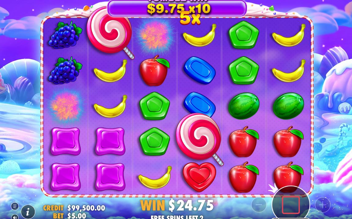 Three scatters adding 5 more free spins in the round